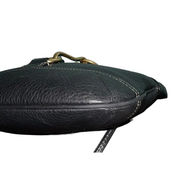 NOT FOR SALE! Vintage COACH HAMPTON Black Pebbled Leather Hobo Shoulder Bag - Picture 4 of 12